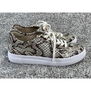 Vince Camuto Karshey Snake Leather Platform Sneakers Women's 9M Lace-Up